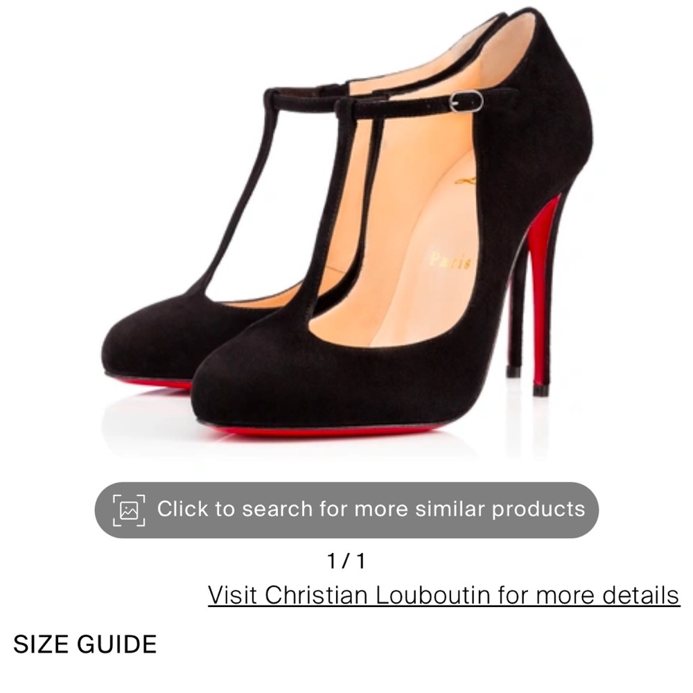 Christian Louboutin Black T-Strap Heels